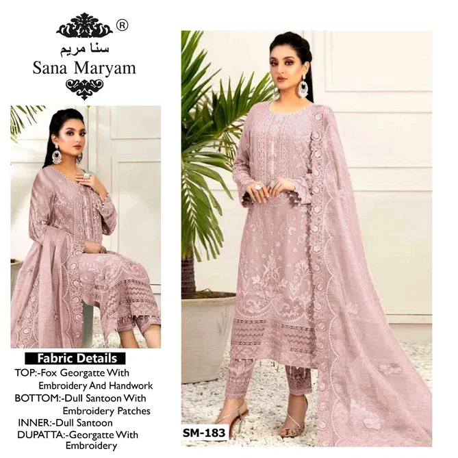 Sana Maryam By Restocked Designer Suit Georgette Dress Material Wholesale Price In Surat